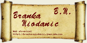 Branka Miodanić vizit kartica
